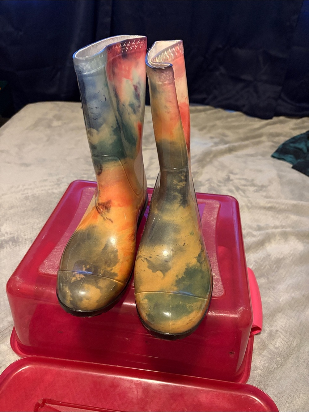 UGG Preloved Tie-Dye Rain Boots Calf Height